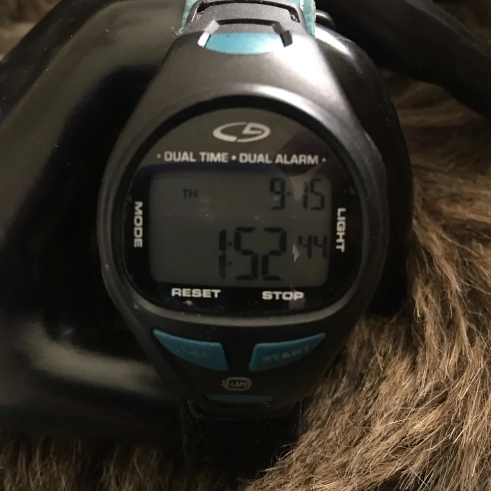 Dual time & alarm light mode unisex stop watch